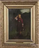 of a girl carrying a kettle by Honoré-Louis Umbricht, oil on board, offered Dec 2017