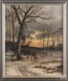 fox hunt by J.R. Zimmerman, oil on canvas, offered Dec 2017
