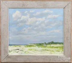 beach scene by Marc Schoettle, oil on canvas, offered Dec 2017