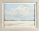 beach scene by Marc Schoettle, oil on board, offered Dec 2017