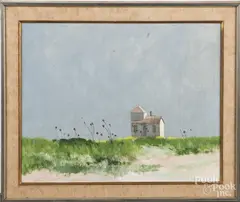 beach scene by Marc Schoettle, oil on canvas, offered Dec 2017