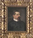 portrait of a gentleman by Oscar Hallwig, oil on board, offered Dec 2017