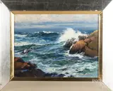 titled Storm Swells by Marlene Putnam, oil on canvas, offered Dec 2017