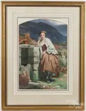 portrait of a young woman by J. Simmons, watercolor and gouache, offered Dec 2017