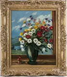 floral still life by Cesare Ricciardi, oil on canvas, offered Dec 2017