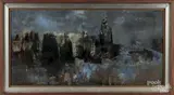 titled Eglise le Soir by Jean Batail, oil on canvas, offered Dec 2017