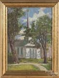 of a church by William H. Partridge, oil on board, offered Dec 2017