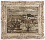 landscape by Enrico Campagnola, oil on canvas, offered Oct 2017