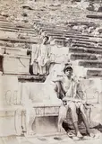 Boys at the Theater of Dionysus in Athens by Guglielmo Plüschow, circa 1894, albumen print, sold Jun 2022