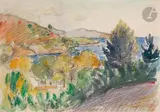 Bord de mer, Méditerranée by Henri-Edmond Cross, Aquarelle et crayon noir, sold Mar 2023