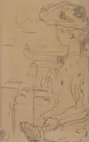 Portrait de Missia Gobeska au chapeau by Pierre Bonnard, Crayon, sold Mar 2023