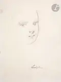 Portrait d'enfant by Léonard-Tsuguharu Foujita, Crayon noir sur calque, sold Mar 2023