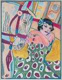L'Écuyère verte by Alexis Mérodack-Jeaneau, vers 1913, Gouache, sold Mar 2023