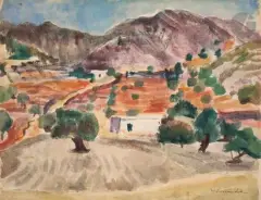 Paysage d'Ibiza by Willy Eisenschitz, vers 1960, Aquarelle, sold Mar 2023