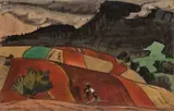Le Labour du champ, Auvergne, vers 1921-23 by Jules-Émile Zingg, Aquarelle, sold Mar 2023