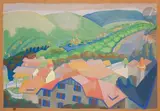 Paysage de montagne by Yves Klein, 1946, Gouache, sold Mar 2023
