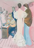 La Loge by Lucien Coutaud, vers 1937, Gouache, sold Mar 2023