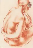 Nu de dos assis by Jean Fautrier, 1925, Sanguine, sold Mar 2023