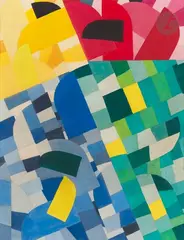 Composition by Otto Freundlich, 1936, Gouache, sold Mar 2023