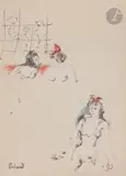 Les Maisons - Le Salon by Christian Bérard, Encre et pastel, sold Mar 2023