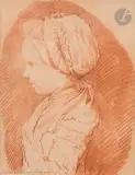 Constance-Félicité-Victoire-Désiré Vassé de Bonrecueil (1760-?), fille l’artiste by Louis-Claude Vassé, 1765, Sanguine, sold Mar 2023