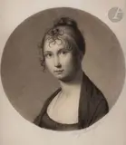 Anne-Adrienne Lévêque, épouse de Louis-Antoine Lavallée by Auguste Gaspard Louis Desnoyers, Crayon noir, estompe et rehauts de gouache blanche légèrement oxydée, sold Mar 2023