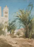 La Villa Garnier à Bordighera, Italie by Charles Garnier, Aquarelle Dédicacé et signé en bas à droite : « à mes chers amis M Mme Amann souvenir affe, sold Mar 2023