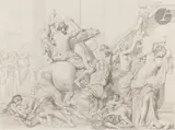 Le Massacre des Innocents by Pierre Jules Jollivet, 1845, Crayon noir, sold Mar 2023