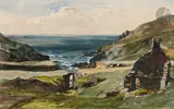 Côte rocheuse en Bretagne by Eugène Isabey, Aquarelle gouachée sur traits de crayon noir, sold Mar 2023