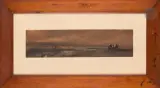 Souvenir de Belgique by Victor Hugo, 1850, Plume et lavis d’encre brune, fusain, rehauts de gouache blanche et grattage, sold Mar 2023