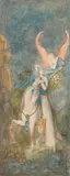 Le Poète persan by Gustave Moreau, vers 1886, Aquarelle gouachée, plume et encre brune, crayon noir sur papier crème, sold Mar 2023