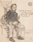 Mr. John Macniven, ouvrier américain by Jean-François Raffaëlli, Encre, crayon noir et crayons de couleur, sold Mar 2023