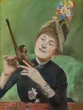 La Dame au singe by Étienne Moreau-Nélaton, 1885, Pastel, sold Mar 2023