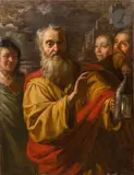 Diogène à la recherche d’un homme honnête by Joachim von Sandrart, Toile, sold Mar 2023