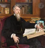 Portrait de Claudius Popelin (1825-1892), peintre, émailleur et poète by Gabriel Ferrier, Toile[CR}Signée en bas à gauche : «, sold Mar 2023