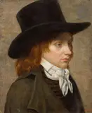 Portrait du peintre Pierre Revoil by Marie Nicolas Ponce-Camus, Toile d’origine Inscription au revers de la toile d’origine : « Revoil élève de David deve, sold Mar 2023