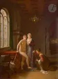 La Toilette nuptiale by Jean Baptiste Mallet, 1832, Toile, sold Mar 2023