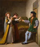 La Fiancée du roi de Garbe by Louis Hersent, 1825, Toile Sur la traverse du châssis, sold Mar 2023