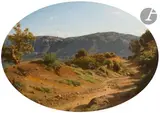Le Lac de Nemi by François-Louis Français, 1847, Toile ovale d’origine, sold Mar 2023