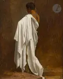 Figure drapée vue de dos by Jean-Jules-Antoine Lecomte du Nouÿ, Toile Inscriptions en haut à gauche : « A cette vielle [sic] canaille de Benoist / Lecomte, sold Mar 2023