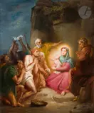 Adoration des Bergers by Théodore Chassériau, 1856, Toile, sold Mar 2023