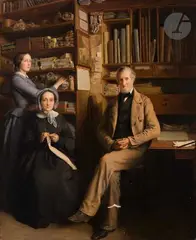 Portrait de la famille de l’artiste by Jean Bonier, Toile d’origine de Blanchet à Paris, sold Mar 2023