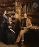 Portrait de la famille de l’artiste by Jean Bonier, Toile d’origine de Blanchet à Paris, sold Mar 2023