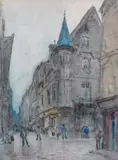 Paris, l'hôtel Hervouet, rue Vieille du Temple by Frank Myers Boggs, Aquarelle sur traits de crayon, sold Jun 2012