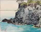 Porquerolles, la pointe by Jean Francis Auburtin, 1898, Aquarelle et lavis d'encre, sold Jun 2012