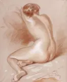 Nu by René Péan, Sanguine rehaussée de blanc, sold Jun 2012