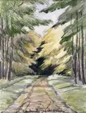Chemin en forêt by Paul-Émile Pissarro, Aquarelle sur traits de crayon, sold Jun 2012