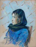 Portrait de femme de profil by Armand Guillaumin, 1885, Pastel, sold Jun 2012