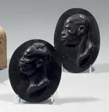 Deux bas-reliefs "Profil de noir by Serge Zélikson, Épreuve en bronze à patine noire, fonte d'édition sans marque ni cachet de fondeur, sold Jun 2012