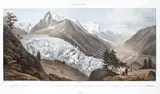 Chamonix et le Mont-Blanc vu du Chapeau, circa 1850 by Charles Weibel, Lithographie originale, Payot éditeur, sold Nov 2010